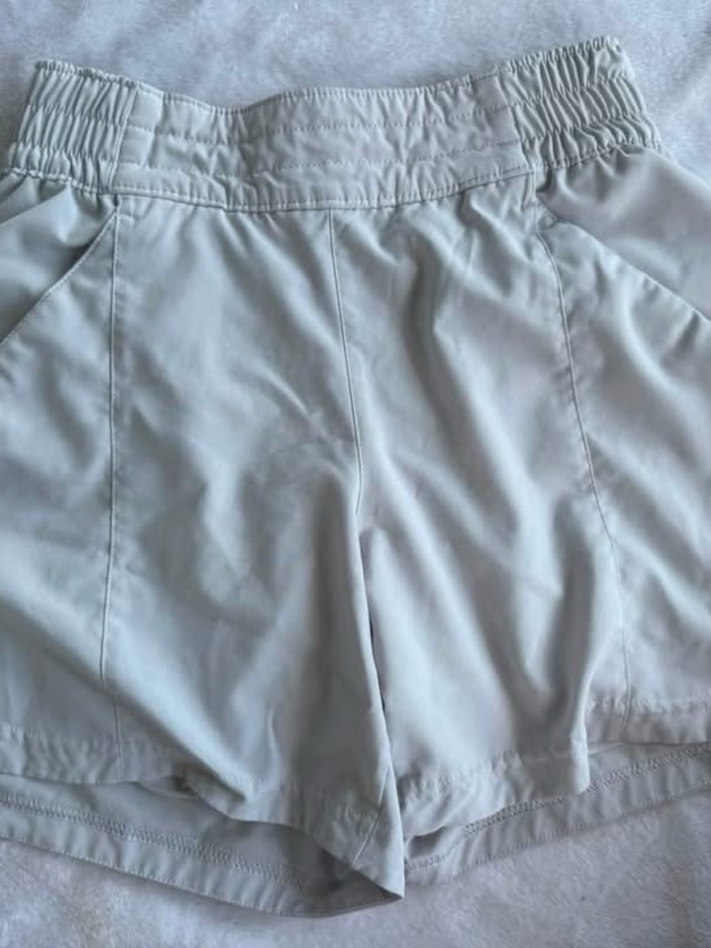 Columbia Women's Light Gray Athletic Shorts with Elastic Waistband